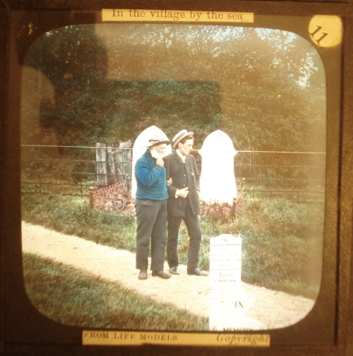 Down the path into the churchyard then they roam – secondary view of slide