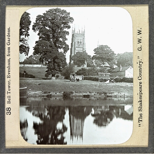 Bell Tower, Evesham, from Gardens