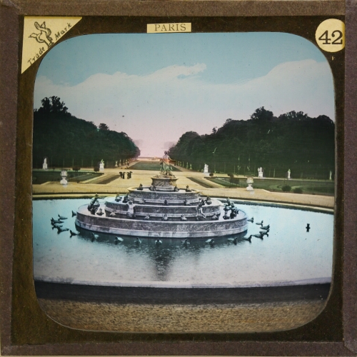 Palace of Versailles, View of Gardens, Lake, and Fountains, from Terrace