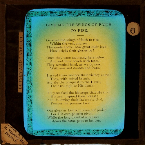 HYMN. 'Give me the wings of faith to rise'