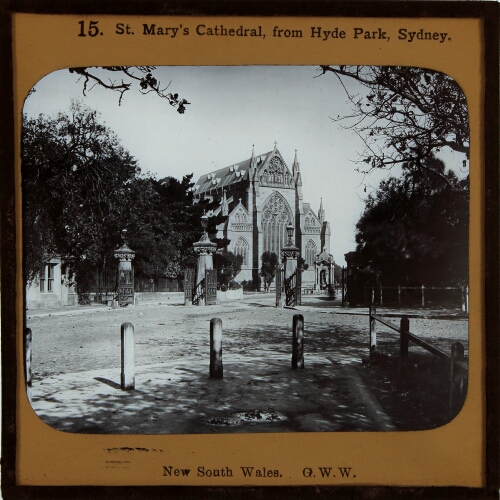 St Mary's Cathedral, from Hyde Park, Sydney