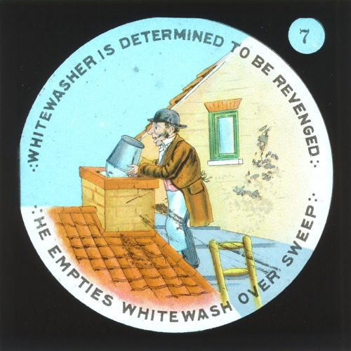 Whitewasher is determined to be revenged. He empties whitewash over sweep
