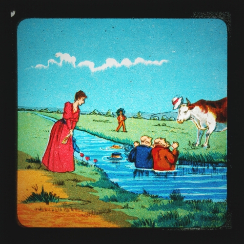They Fail to Catch it, and a Cow Appears with the Bonnet on her Horn