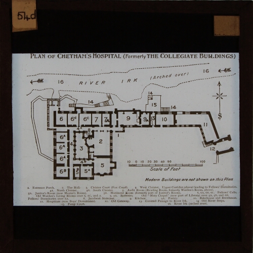 Plan of Chetham's Hospital (formerly the Collegiate Buildings)