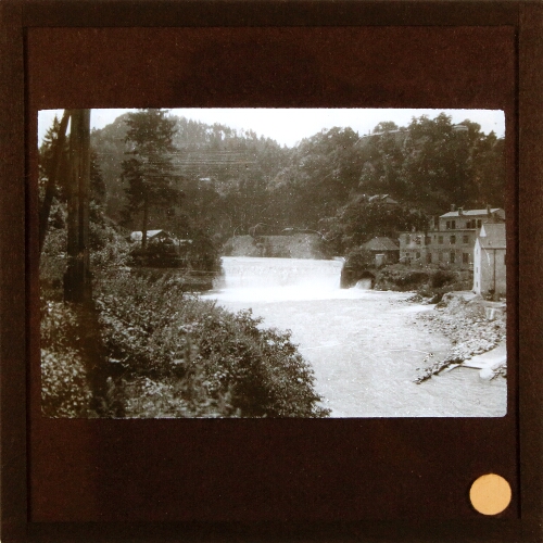 Waterfall and mill on unidentified river