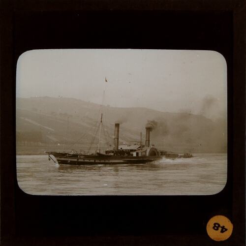 Paddle steamer on unidentified river