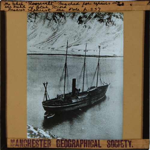 The Ship 'Roosevelt' Beached for repairs at the Head of Etah Fjord