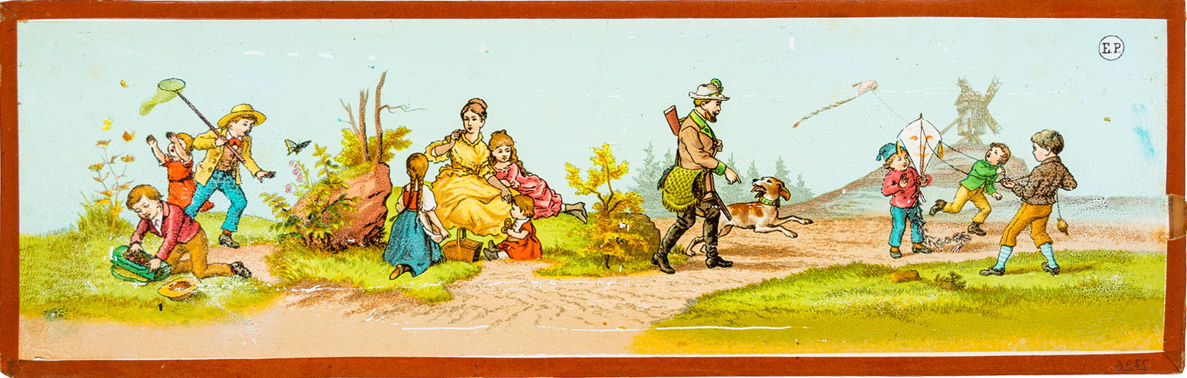 Children, woman and man in the country