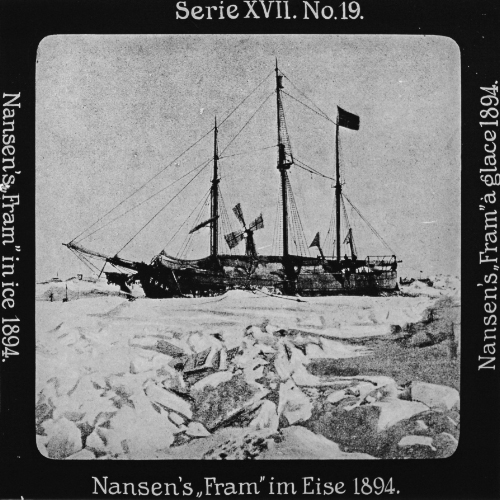 Nansen's  'Fram' im Eise 1894.