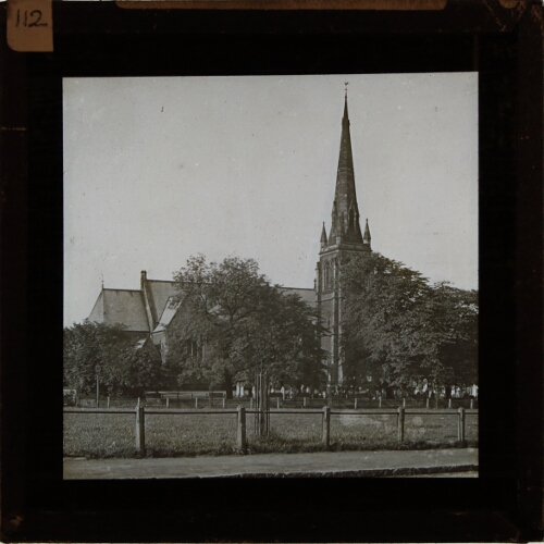 Unidentified church and churchyard
