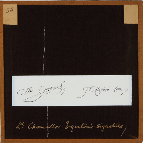 Lord Chancellor Egerton's signature