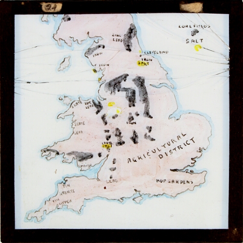 Map of England showing coal and salt deposits