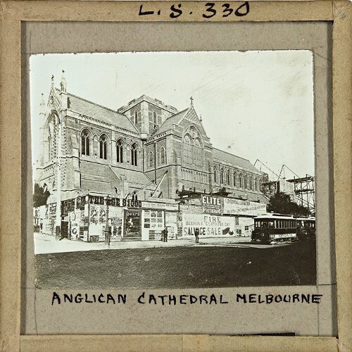 Melbourne Anglican Cathedral, whilst being built