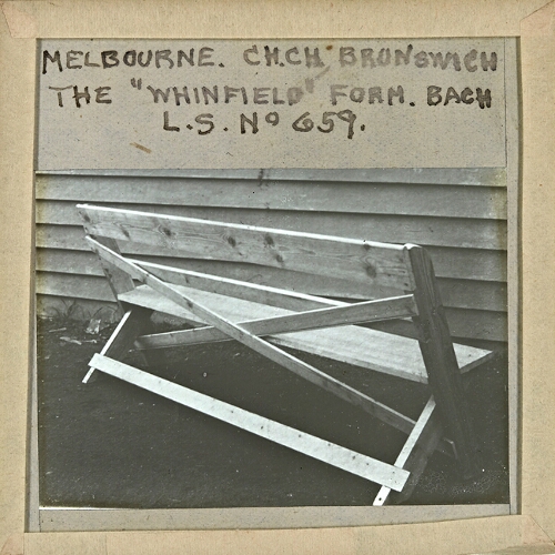 Melbourne, Christ Church, Brunswick -- the 'Whinfield' Form, Back