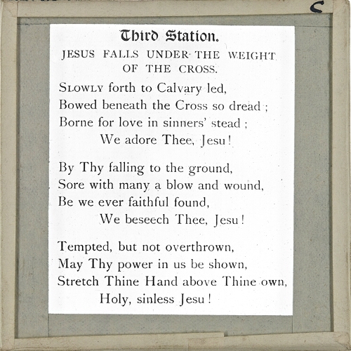 Third station -- Jesus falls under the Cross