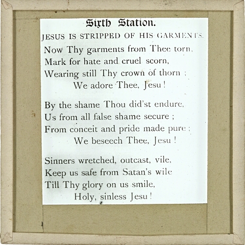 Sixth station -- Jesus is stripped of His garments