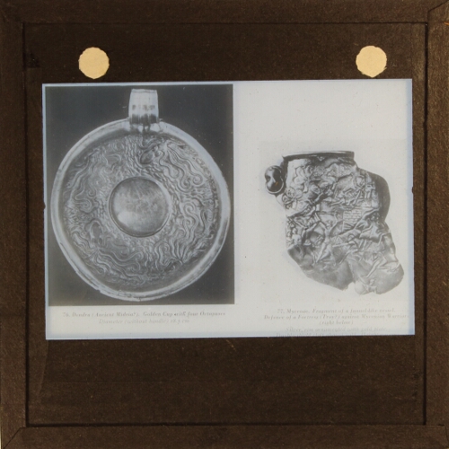 Dendra, Golden Cup / Mycenae, Fragment of a funnel-like vessel