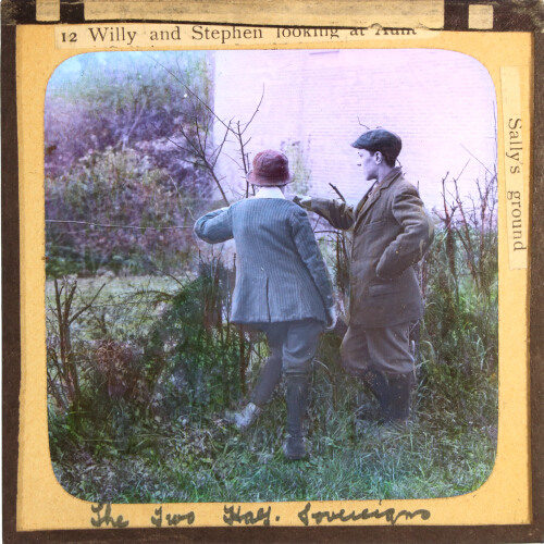Willy and Stephen looking at Aunt Sally's ground which Willy had permission to use