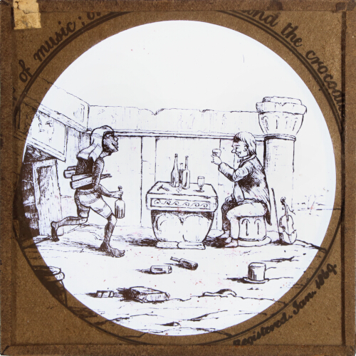 The fiddler being jolly after his escape – secondary view of slide