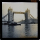 [Tower Bridge, London, with bascules raised]