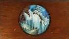 Frozen waterfall in mountains – Front view of slide