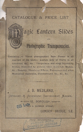 Brandon Medland slide catalogue, c.1889
