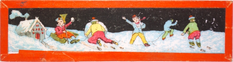 Five children playing in snow