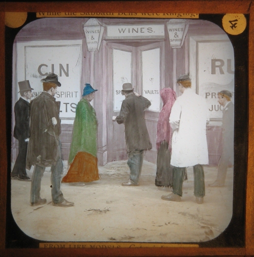 And they were pressing round the door of a gin-shop large and bright