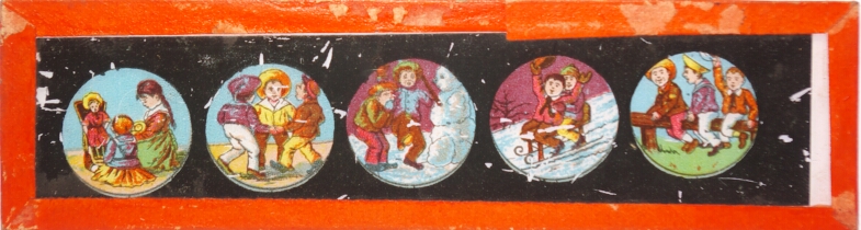 Five scenes of children playing
