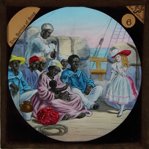 Illustration, Eva sympathises with the poor creatures on the boat