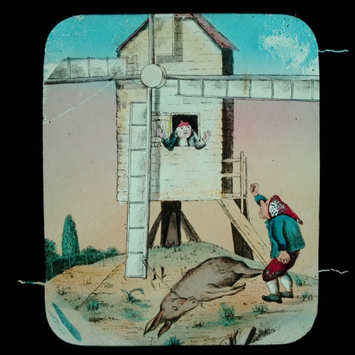 The mill stops, but the donkey is dead. He vows vengeance– primary version