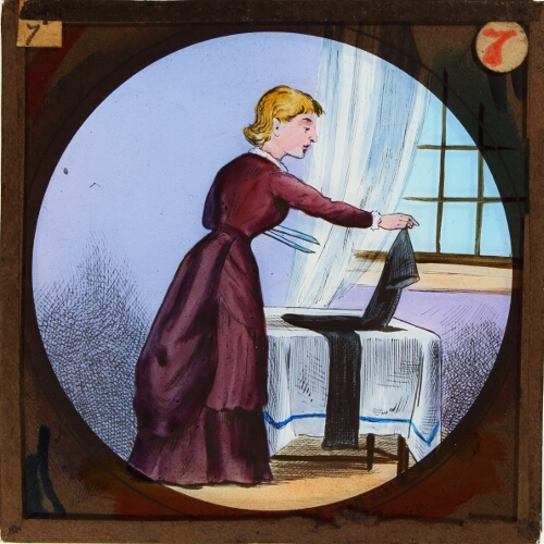 Cecilia relents and leaves the piano, and cuts a piece off the legs – secondary view of slide