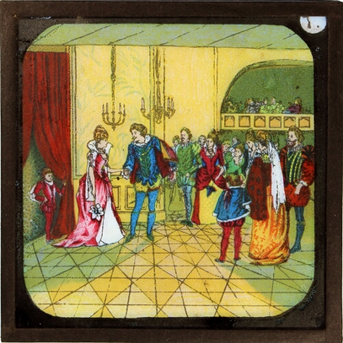 As soon as Cinderella entered the ballroom, led by the gallant young Prince
