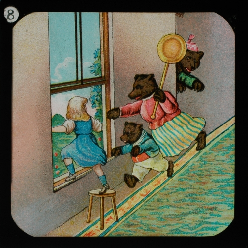 Goldilocks escapes out of the window