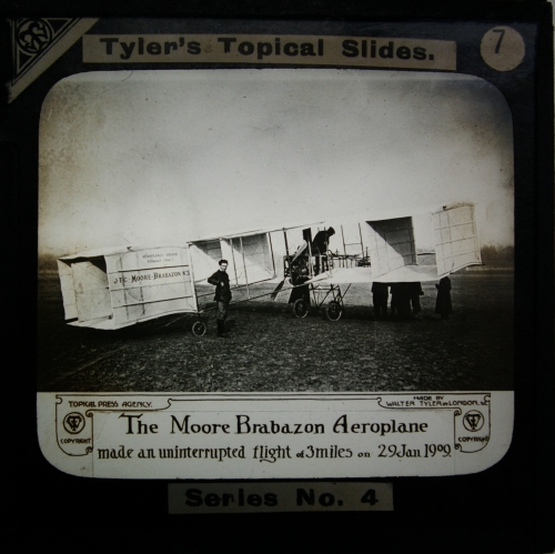 The Moore Brabazon Aeroplane -- made an uninterrupted flight of 3 miles on 29 Jan 1909
