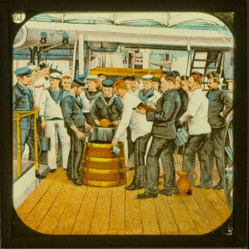 Serving out Rum -- H.M.S. Alexandria