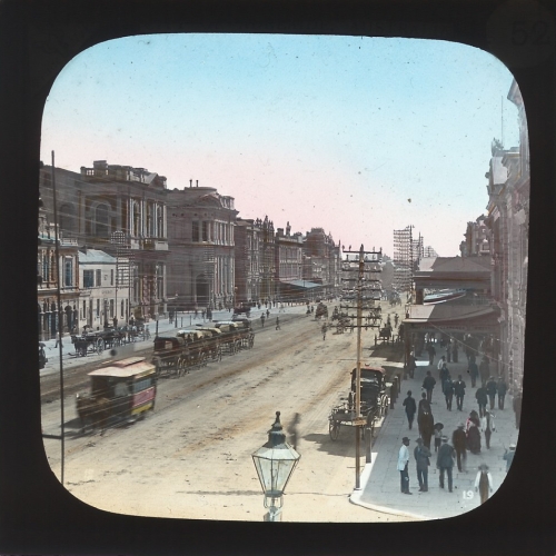 Slide showing street scene in Adelaide, Australia