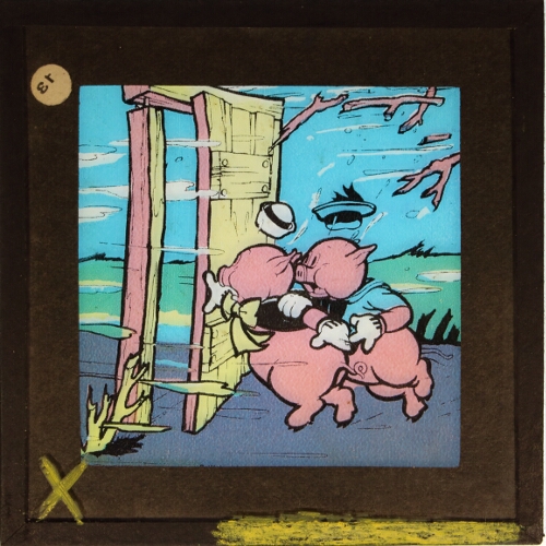 All there was left were the two little pigs holding up the door – secondary view of slide