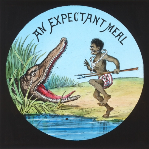 An expectant meal -- Negro and crocodile