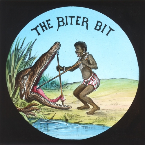 The biter bit -- The Nigger fixes his spear in the crocodile's mouth