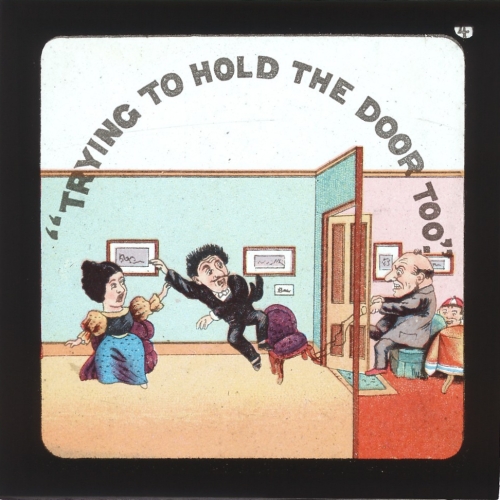 'Trying to hold the door too'
