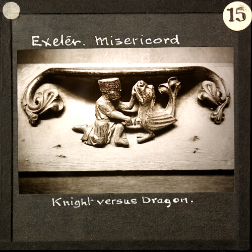 Exeter Misericord -- Knight versus Dragon