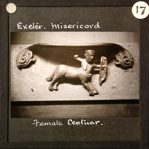 Exeter Misericord -- Female Centaur