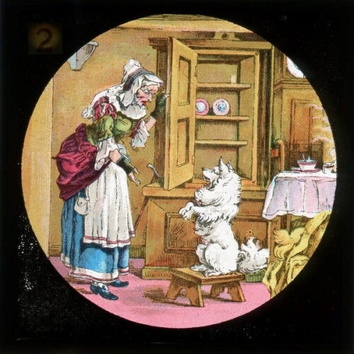 Old Mother Hubbard / Went to the cupboard, / To get her poor dog a bone; / But when she came there, / The cupboard was bare, / And so the poor Dog had none