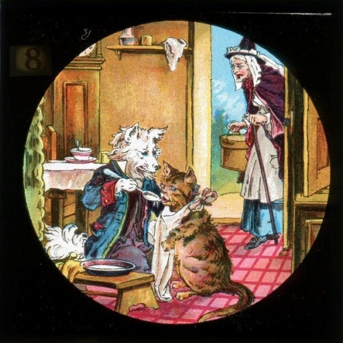She went to the hatter's / To buy him a hat, / But when she came back / He was feeding the cat