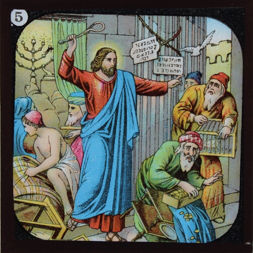 Christ drives away the sellers from the Temple