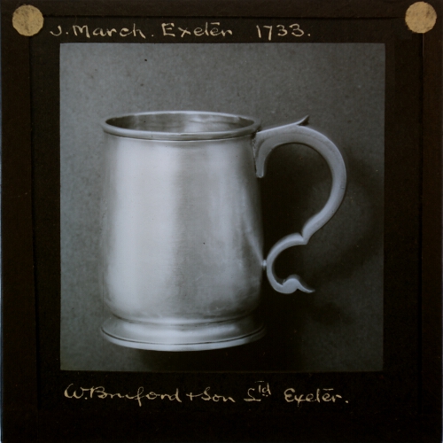 Tankard made by J. March, Exeter, 1733