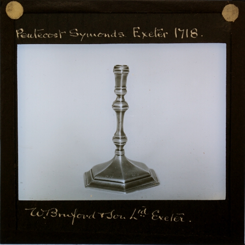 Candlestick made by Pentecost Symonds, Exeter, 1718