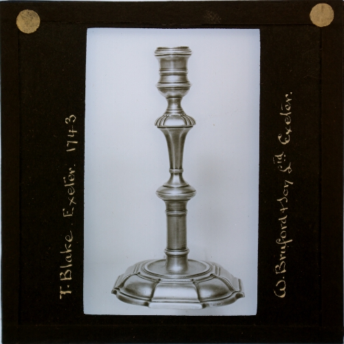 Candlestick made by T. Blake, Exeter, 1718