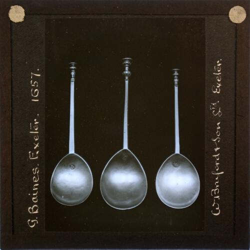 Spoons made by G. Baines, Exeter, 1657